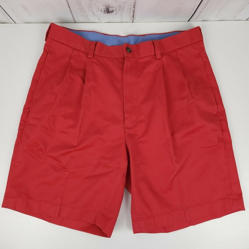 Brooks Brothers W 33 Red 346 Pleated Front LightWeight Advantage Chino Shorts